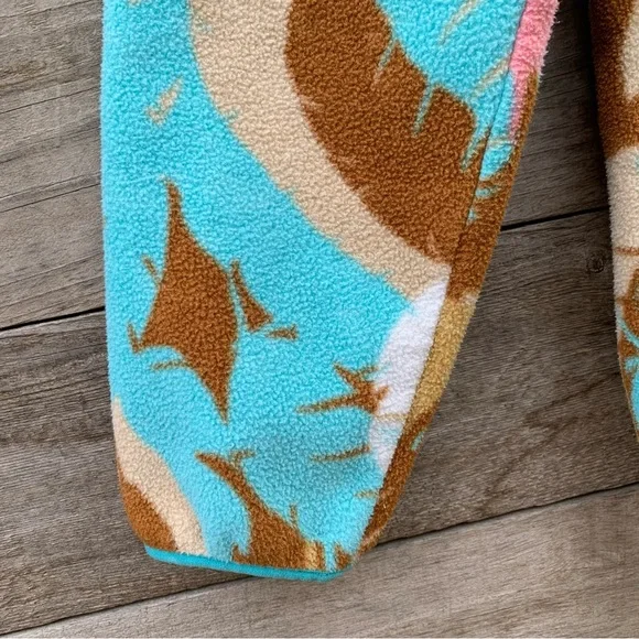 Patagonia Lightweight Synchilla Womens M Snap T Pullover Fleece Feather Print - Picture 7 of 16